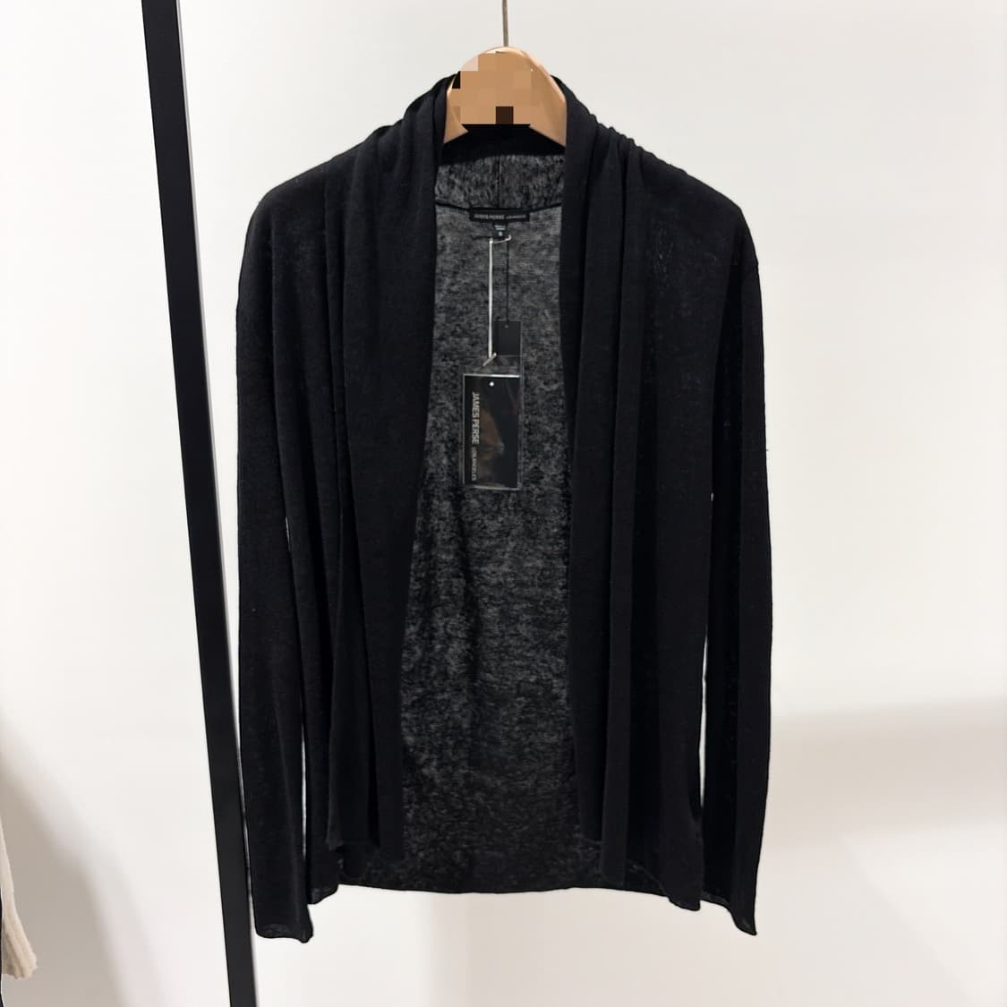 (정품/새상품) 제임스펄스 여성 블랙 린넨 숄 가디건 상품이미지1
