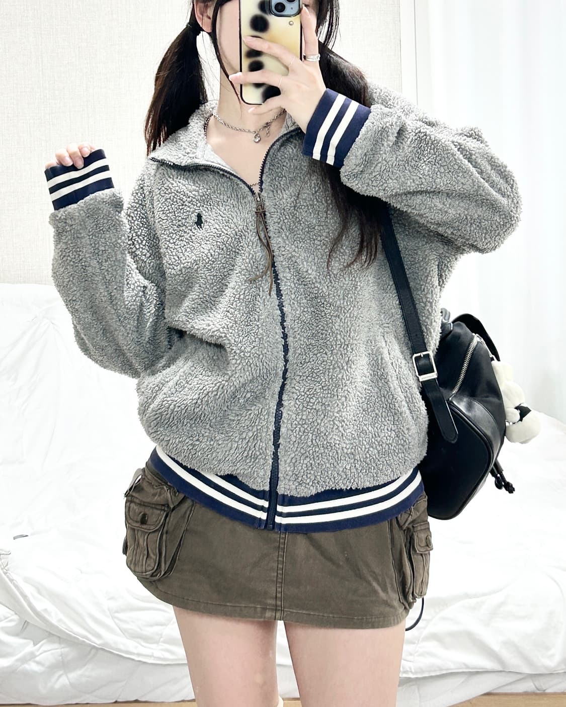 폴로 네이비포니 그레이 후리스 집업 상품이미지3