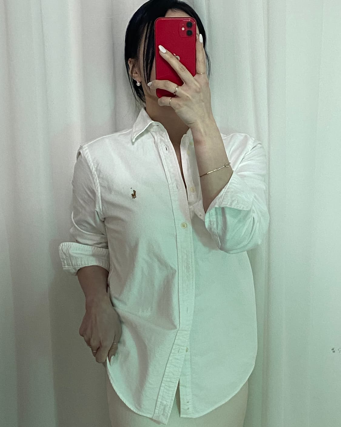 폴로 클래식핏 화이트 셔츠 상품이미지2