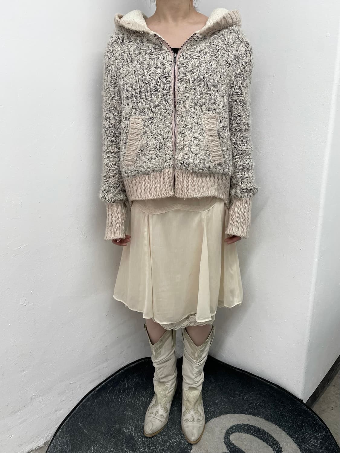 딸기라떼 폭닥 니트 후드집업 상품이미지4