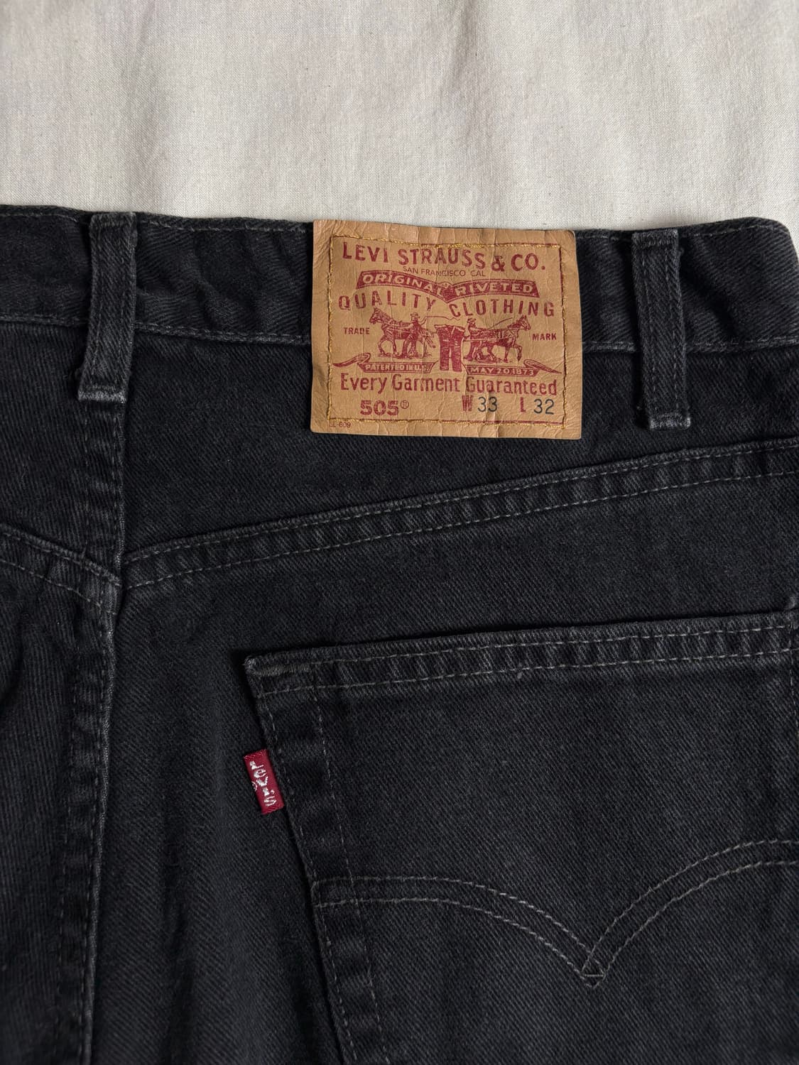 Levis 리바이스 블랙 데님 팬츠 505 W33 L32 상품이미지3