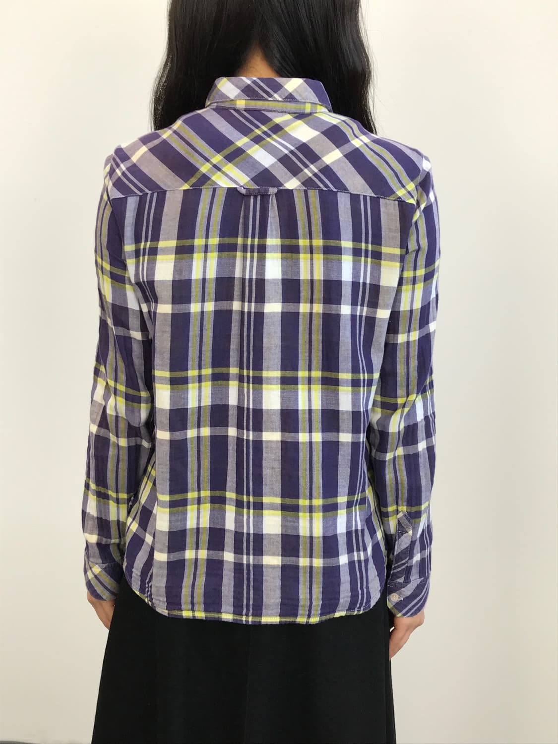  Moussy Purple Cotton Checked Shirts 상품이미지3