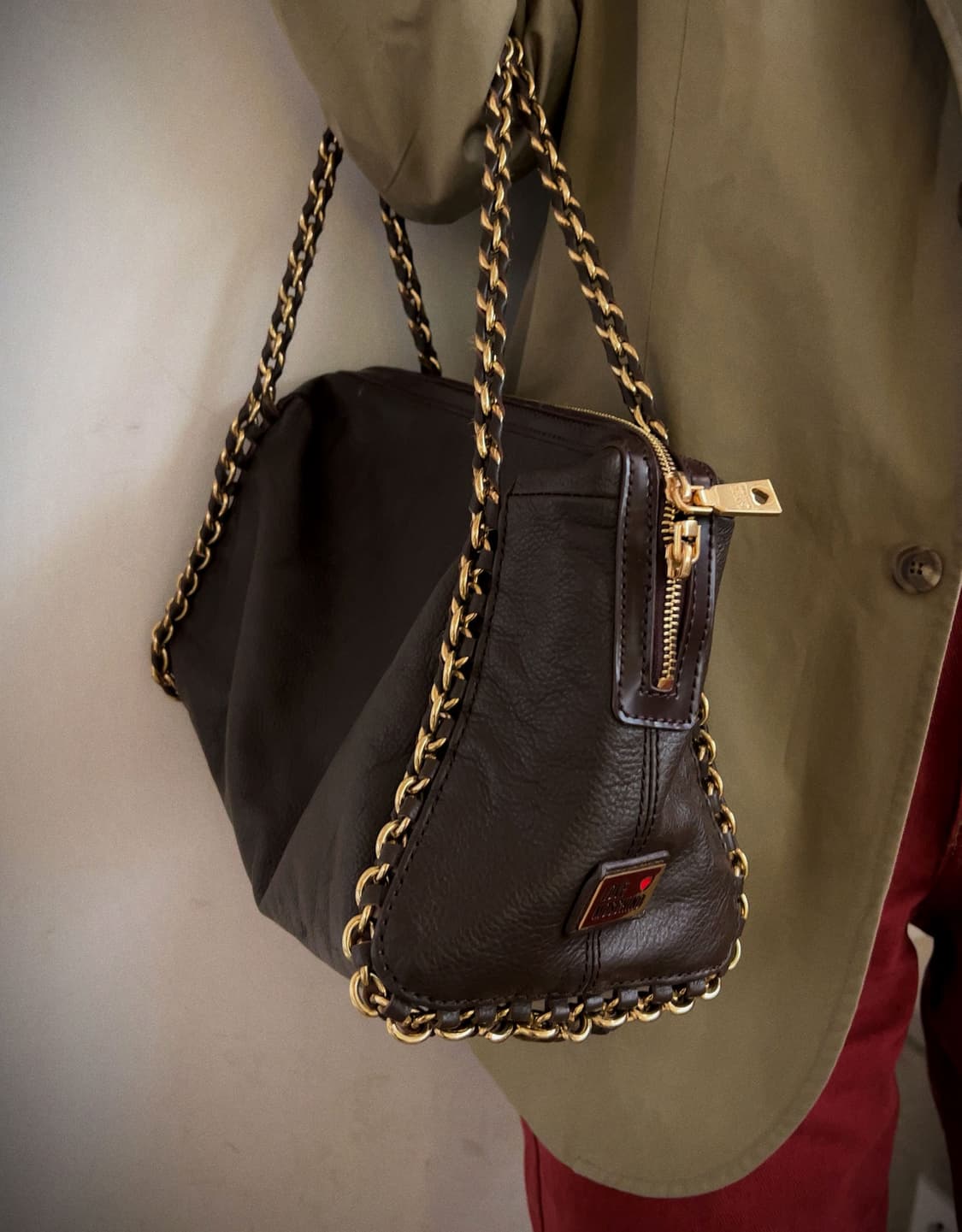 “MOSCHINO”(LOVE MOSCHINO)브라운 가죽 체인 숄더백 상품이미지2