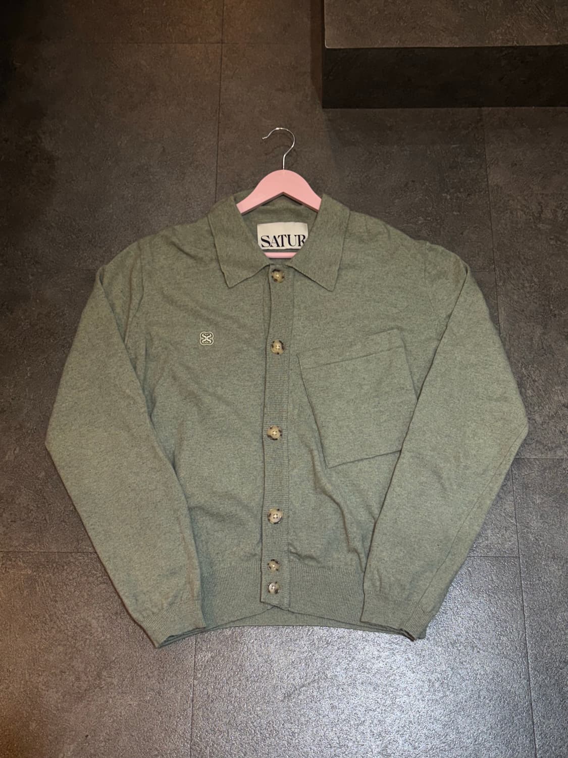 세터 라쿤 칼라 셔츠 가디건 L사이즈 상품이미지2
