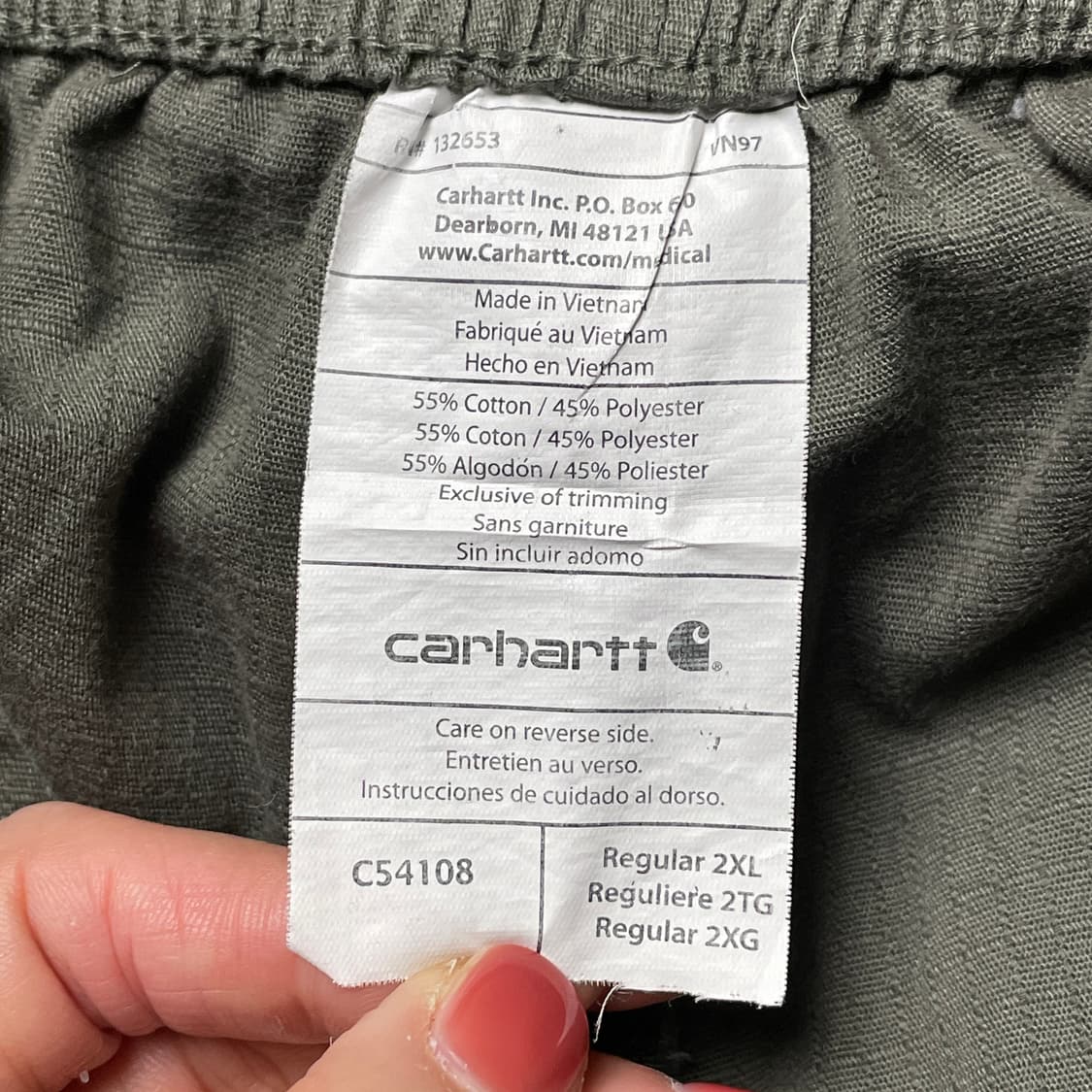 CARHARTT 칼하트 빈티지 하프밴딩 카키 리프스탑 카고팬츠 상품이미지9