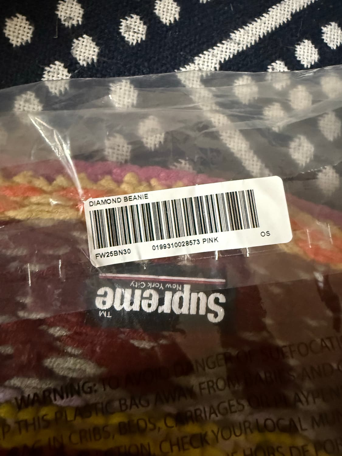 슈프림 다이아몬드 비니 25fw 상품이미지3