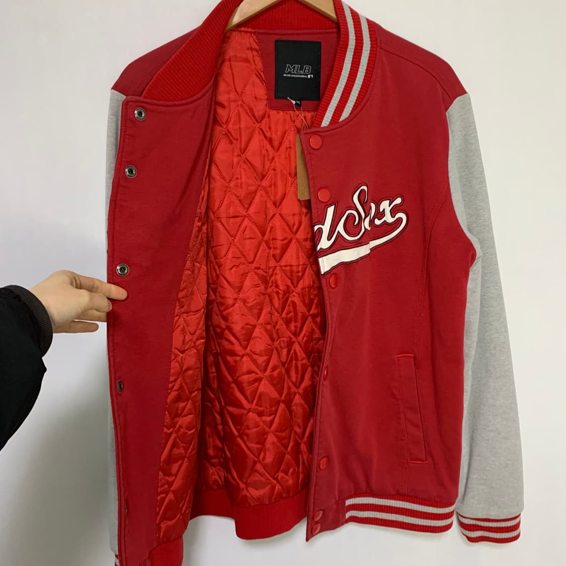 MLB 빈티지 스타디움 자켓 바시티 점퍼 레드 그레이 105 엠엘비 상품이미지3