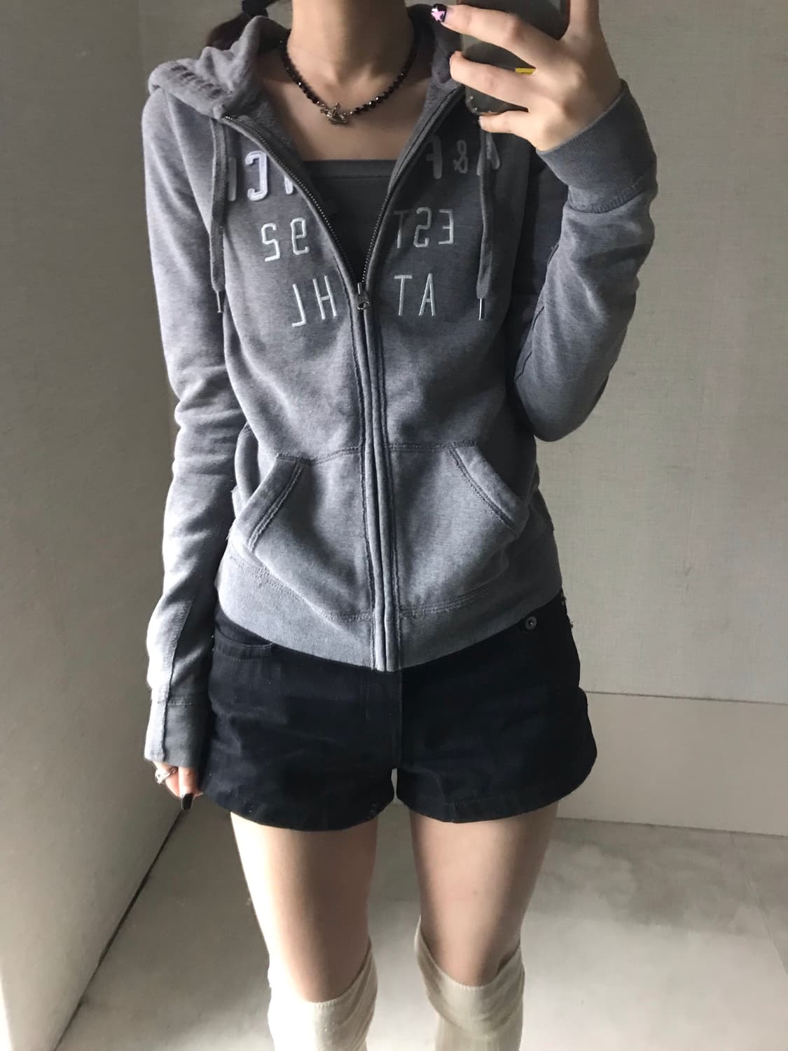 아베크롬비 그레이 슬림핏 후드집업 상품이미지4