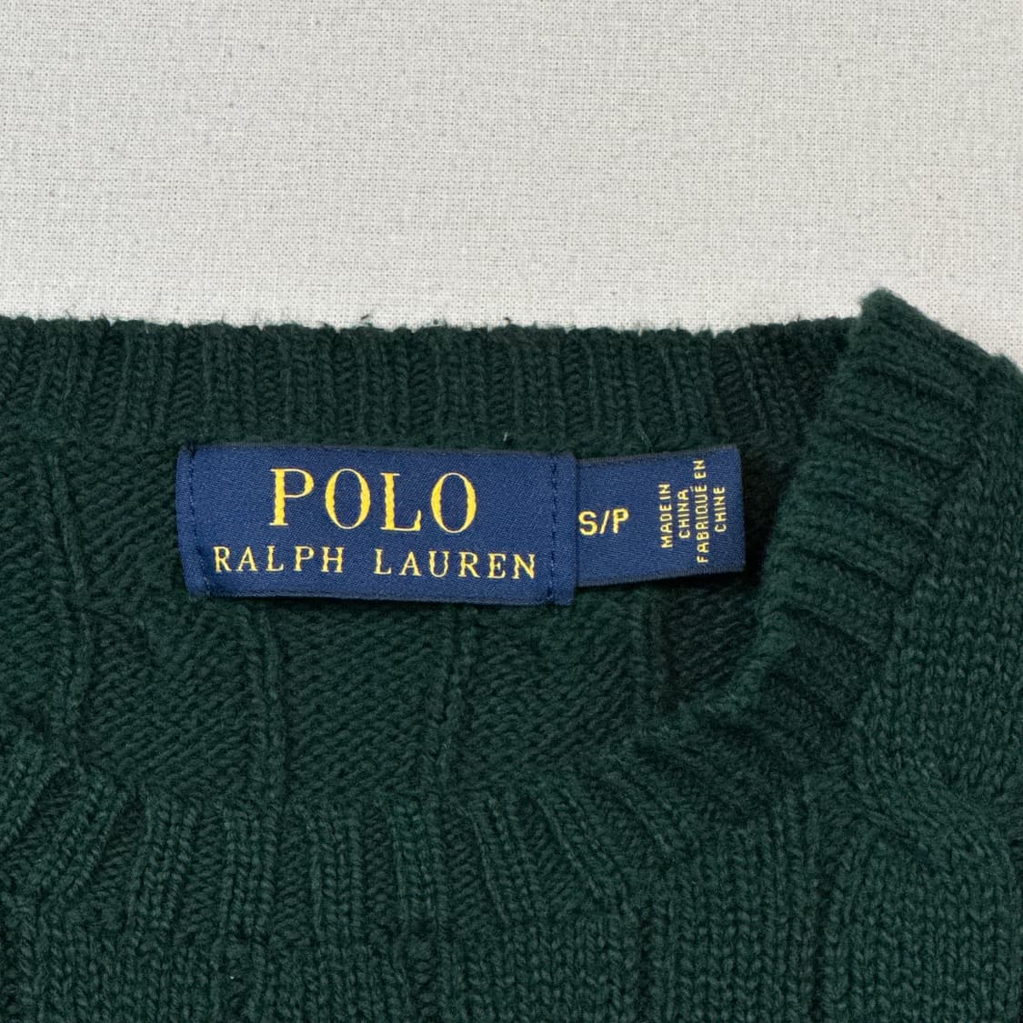 S) 폴로 랄프로렌 케이블 꽈배기 라운드넥 니트 그린 상품이미지7
