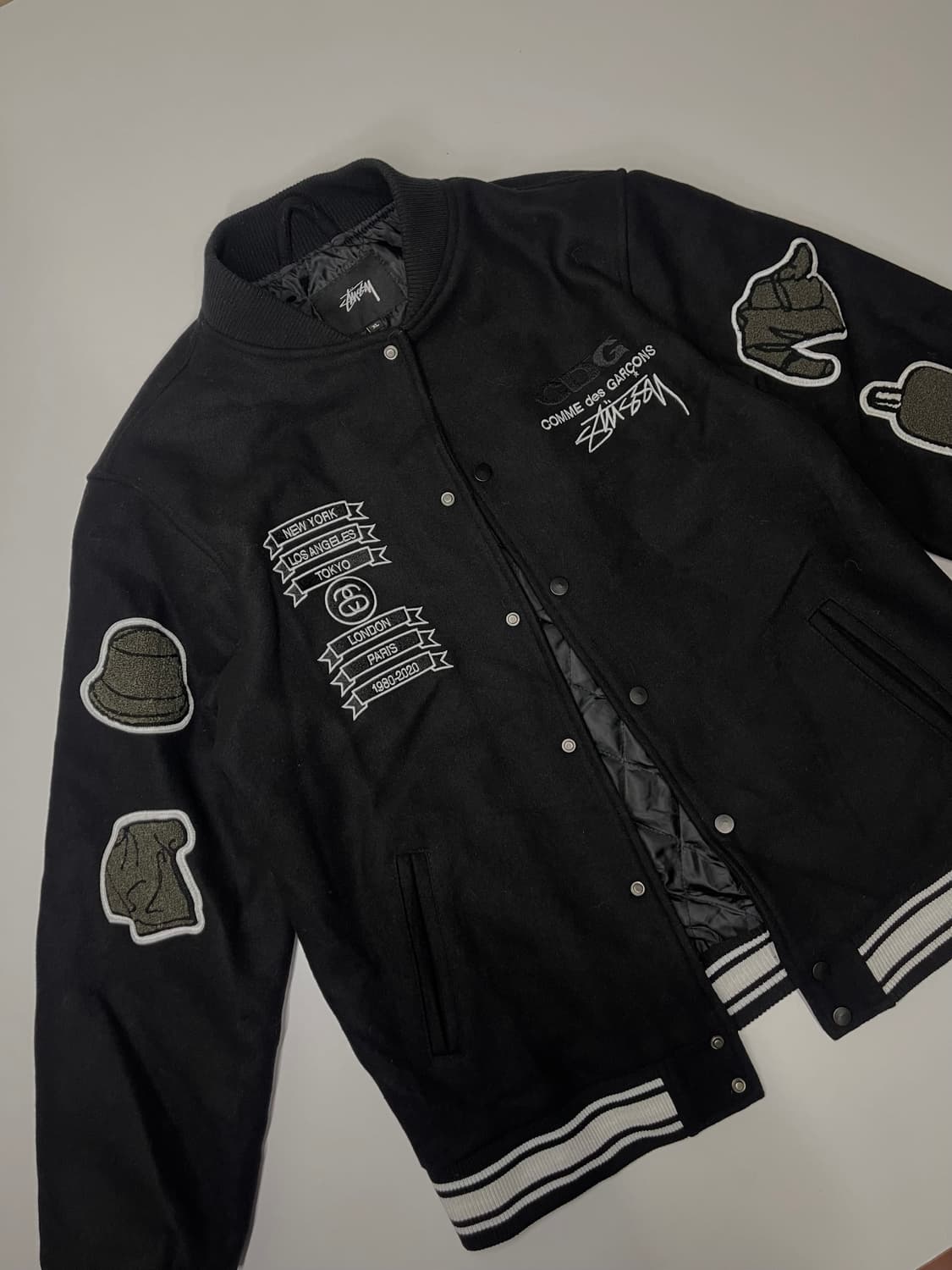 스투시 x CDG 꼼데 바시티 자켓 XL 상품이미지2