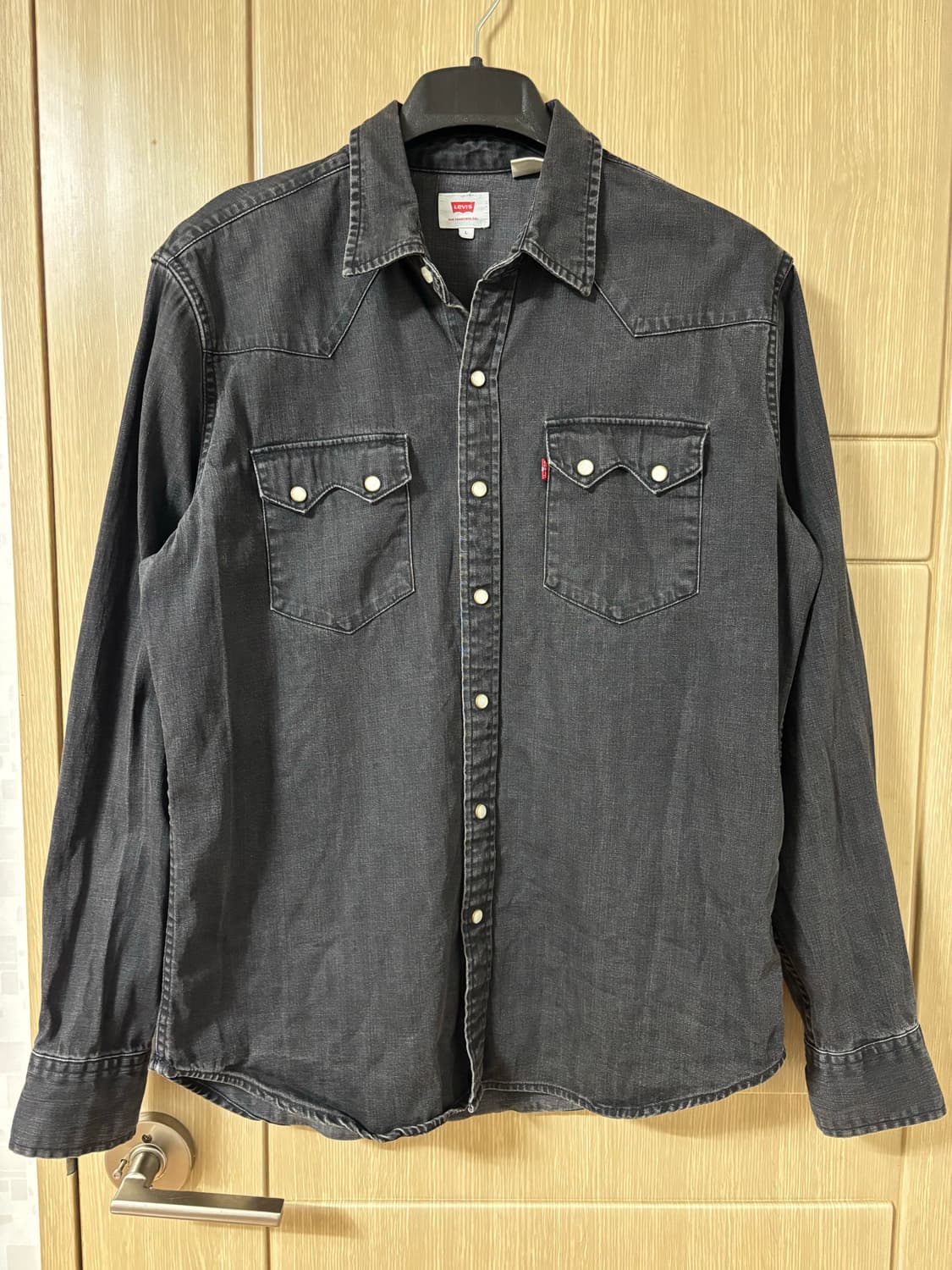 리바이스 웨스턴 데님 셔츠 블랙 상품이미지1