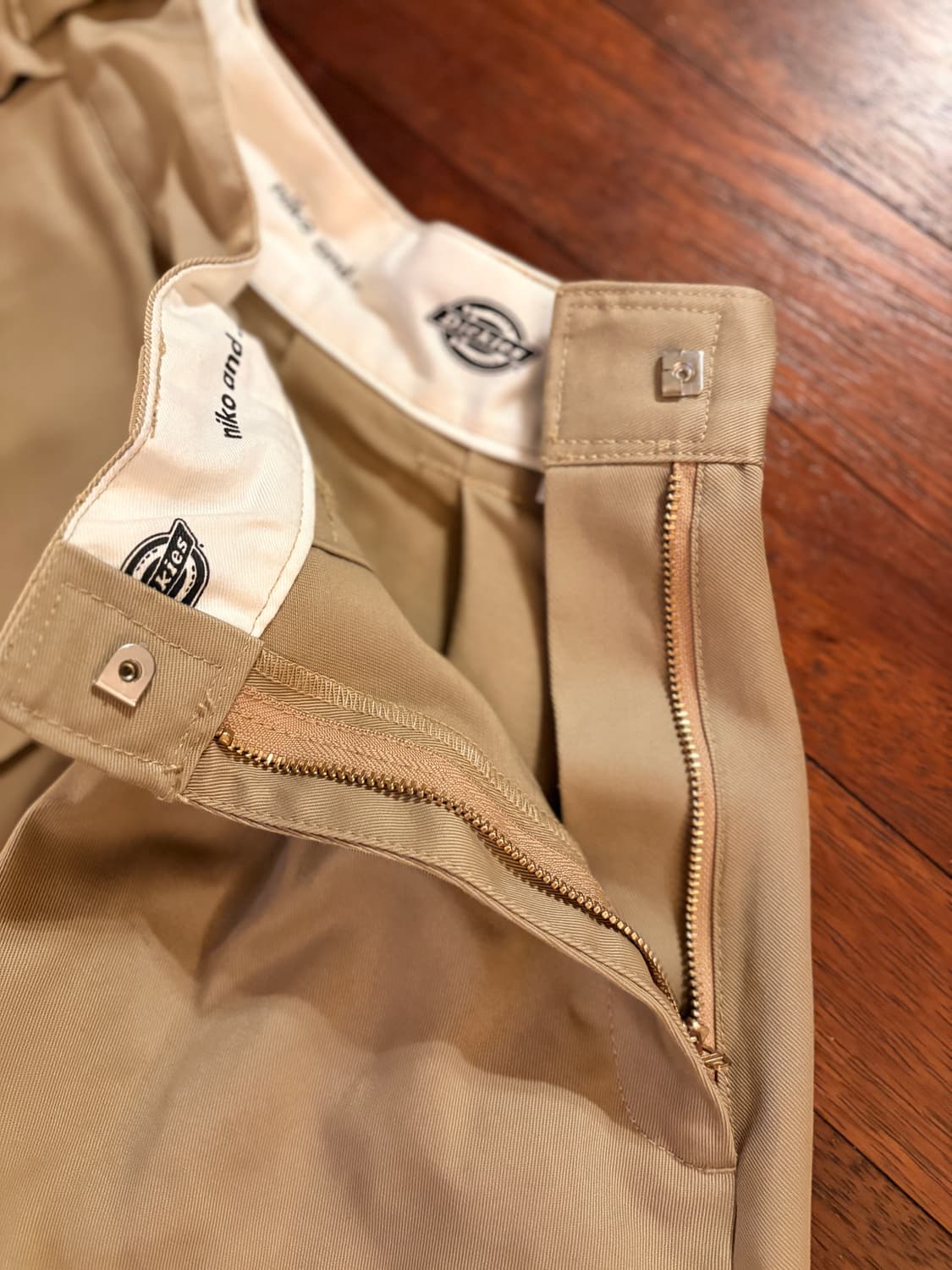 디키즈 x niko and 코튼 베이지 롱 스커트 상품이미지4