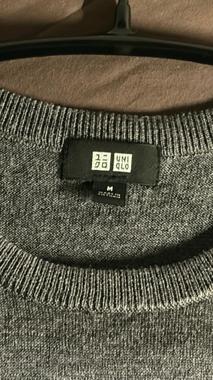 M) 유니클로 메리노 크루넥 스웨터 (그레이) 상품이미지5