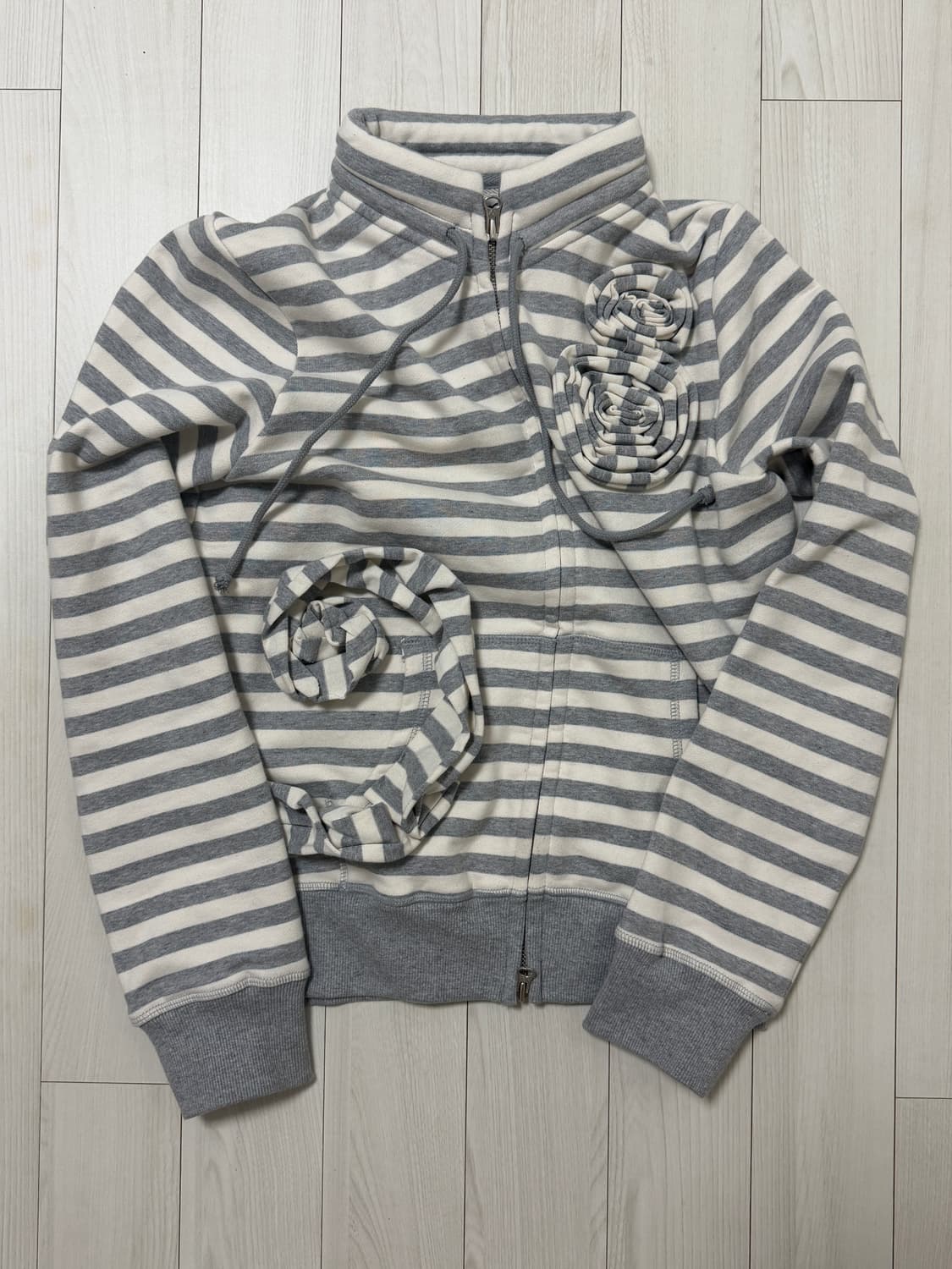 OPEN YY APPLIQUÉ ZIPUP JACKET, GRAY 상품이미지1