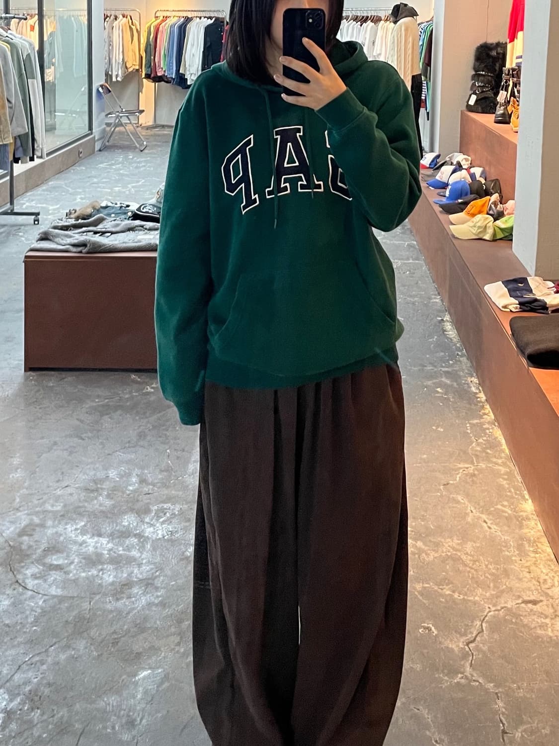 갭 빅로고 그린 후드티 H926 상품이미지1