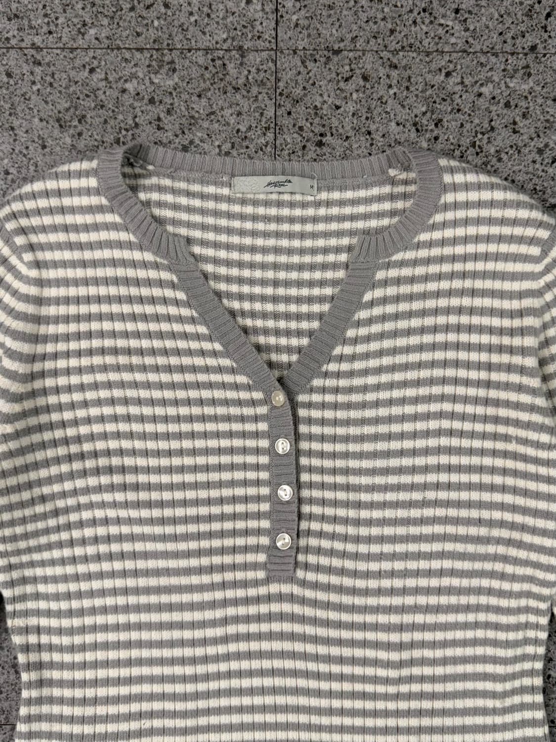 vintage ribbed henley knit 상품이미지2