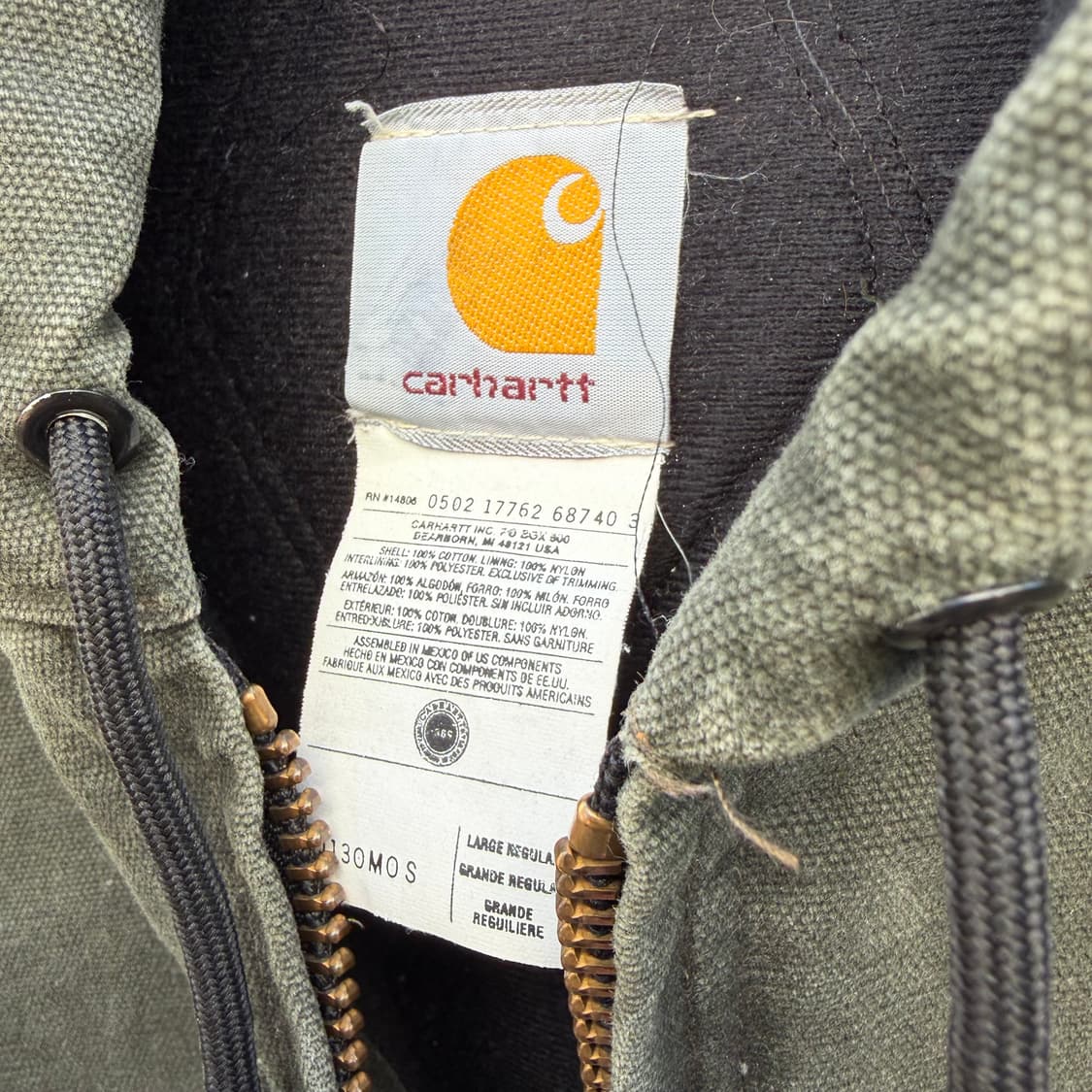 OG 칼하트 J130 Mos 액티브 워크 자켓 L 상품이미지10