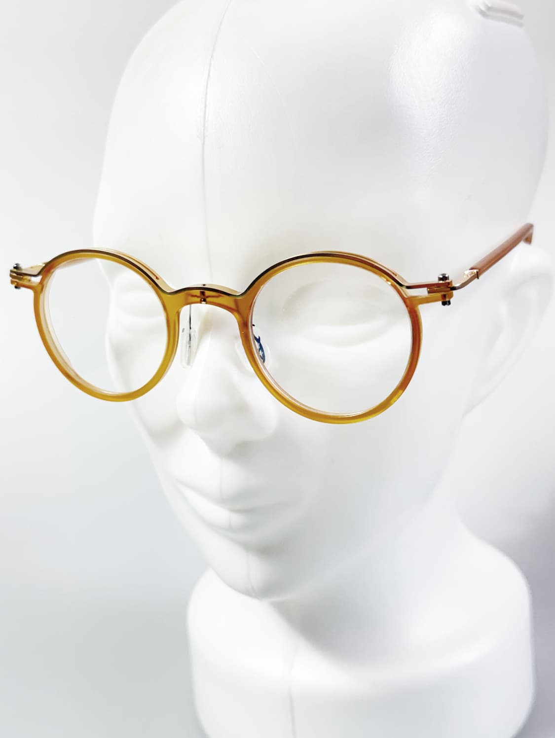 클래식 브라운 라운드 콤보 프레임 빈티지 안경 상품이미지8