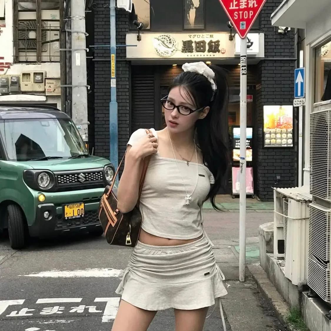 카키포인트 셔링 셋업 멜란지 상품이미지2