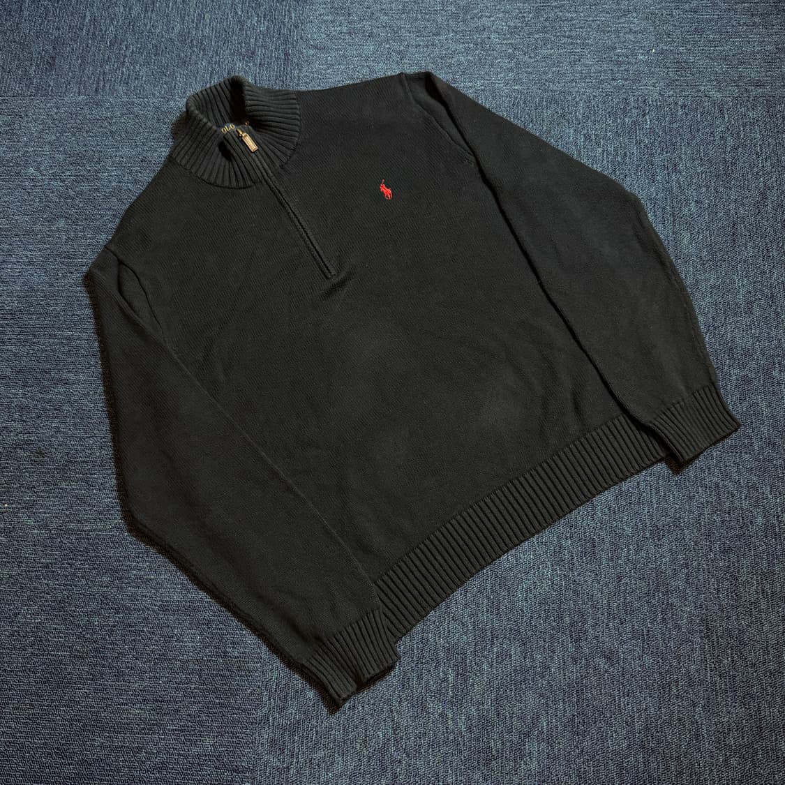 폴로 랄프로렌 불랙 반집업 니트 상품이미지1