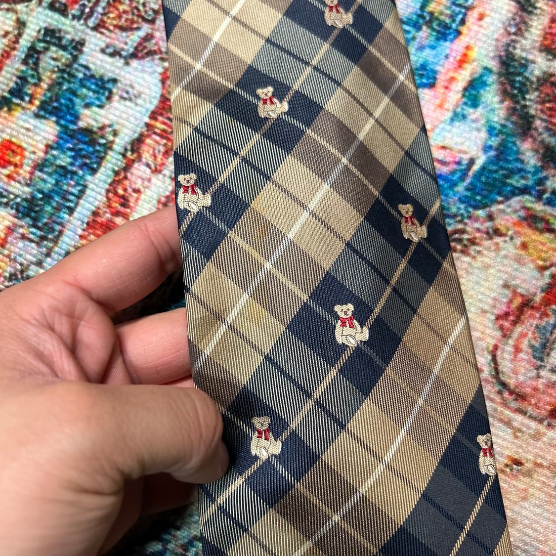[OS] 일본 빈티지 산리오 테디베어 패턴 넥타이 상품이미지2