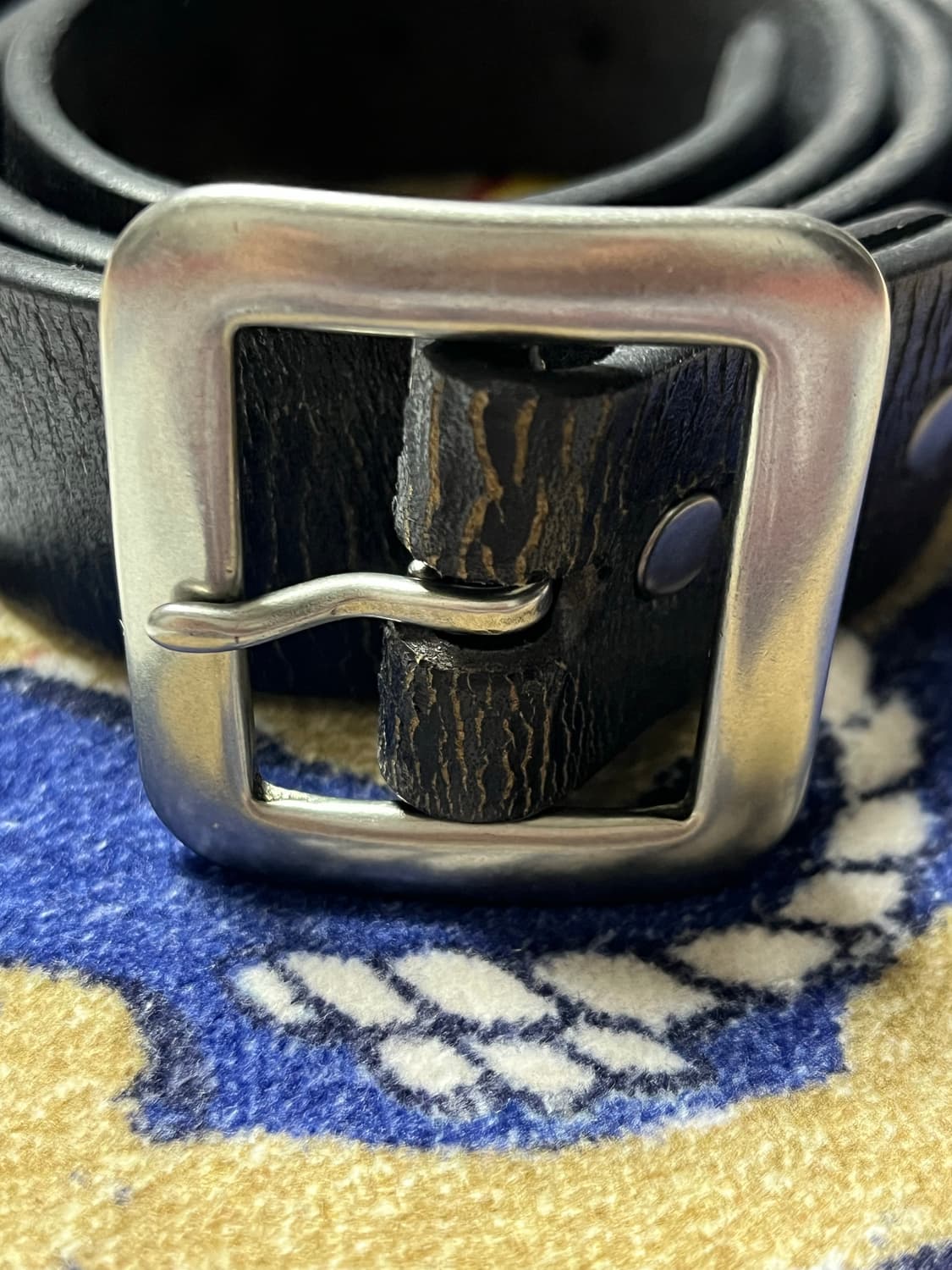 RRL 핸드버니시 레더 벨트 블랙 상품이미지2