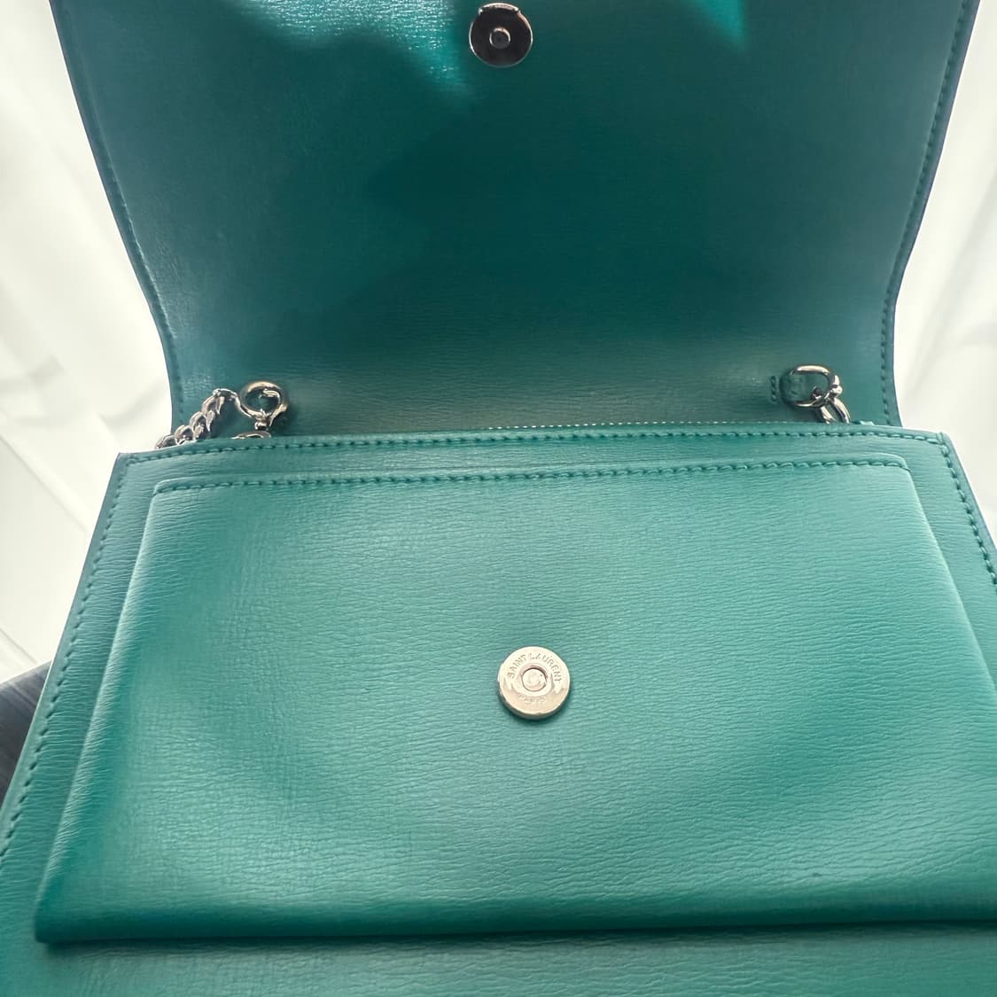 생로랑 YSL 실버 모노그램 체인 월렛 선셋 미니백 상품이미지8