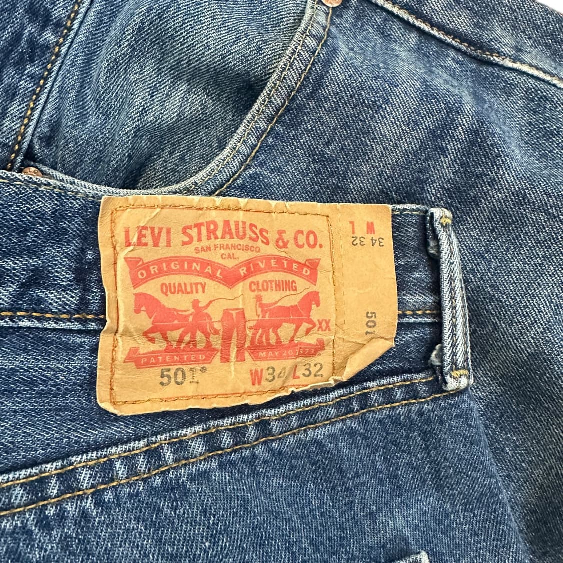 리바이스 501 워싱 데님팬츠 상품이미지5