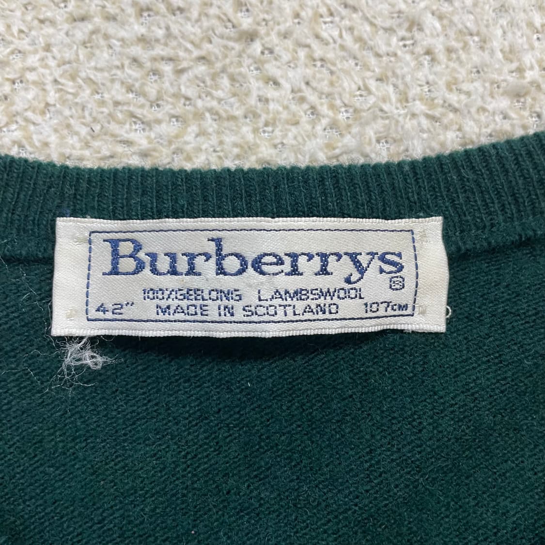 버버리 Burberry 아카이브 금장 버튼 라운드 가디건 그린 상품이미지5