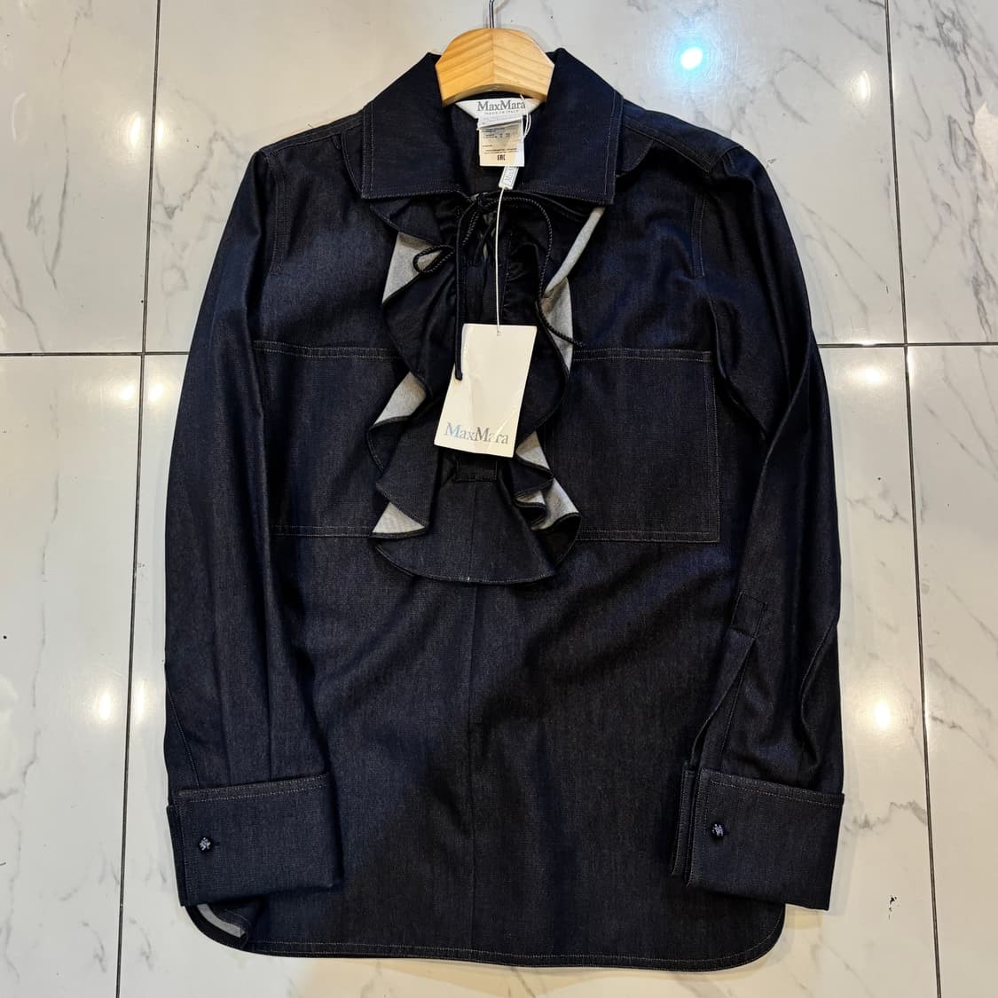 [새상품] 막스마라 프릴 데님셔츠 아일렛셔츠 max Mara  상품이미지1