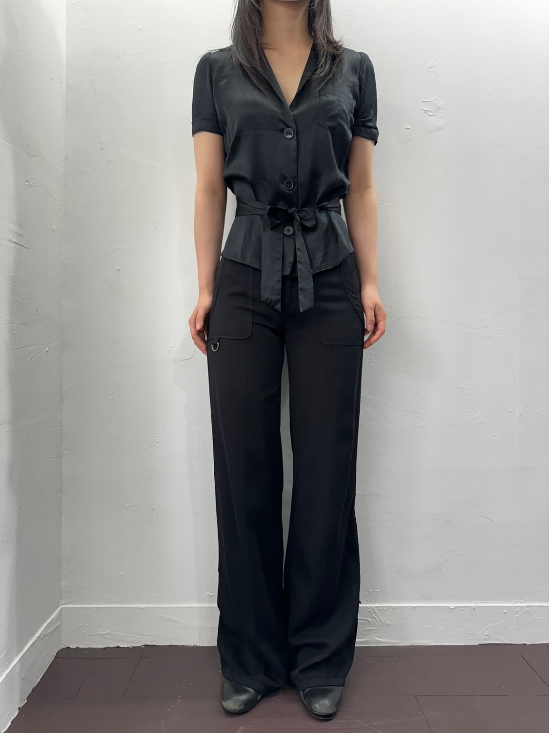 strap glossy shirt 상품이미지4