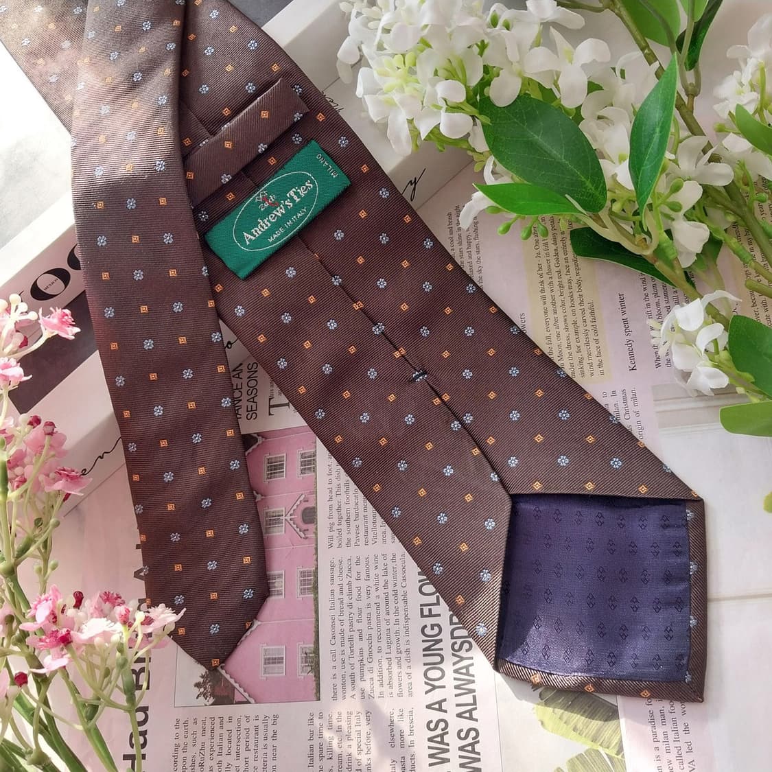 앤드류스 타이 실크 브라운 도트 넥타이 8.6cm A+등급 K1538
 상품이미지6