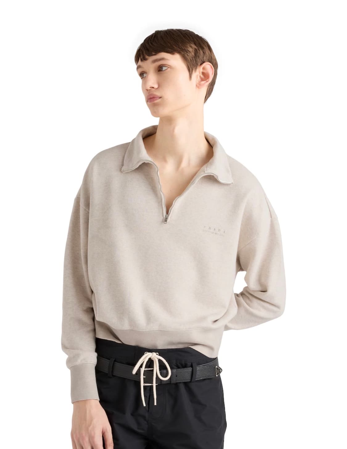 프라다 하이넥 하프집업 맨투맨 아이보리(L) 상품이미지1