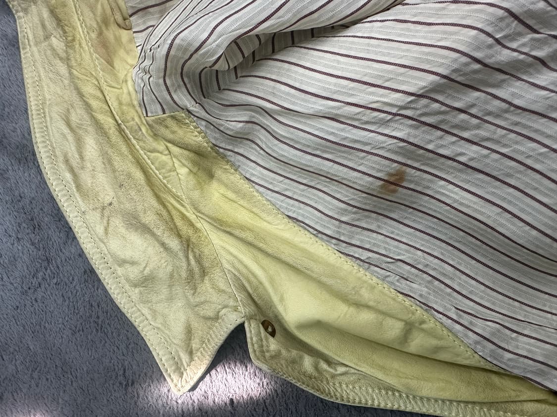 80s HUGO BOSS 레더 트러커 자켓 XL 상품이미지10