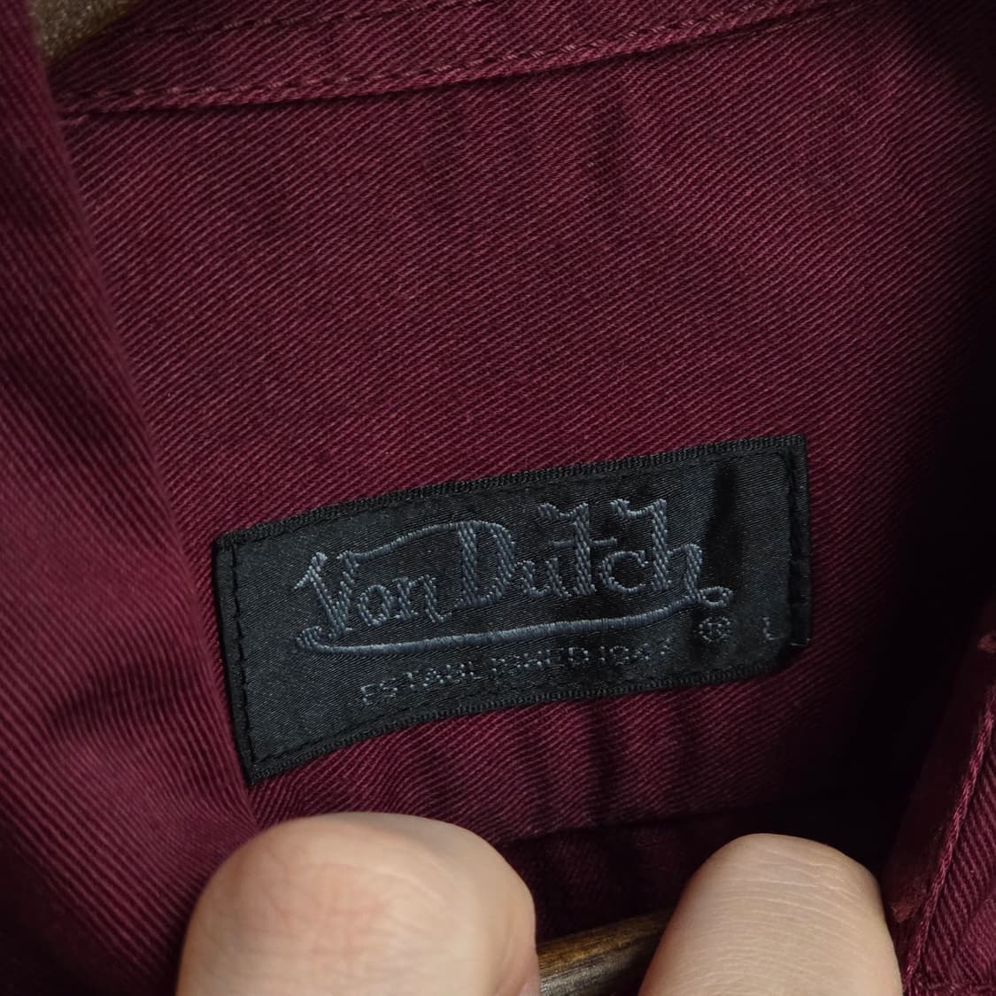 JPN 본더치 자수 레터링 버건디 셔츠 상품이미지8