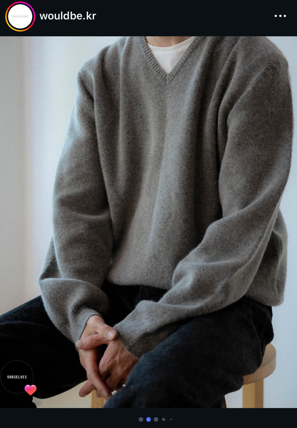 아워셀브스 우드비 브이넥 니트 2사이즈 판매 상품이미지1