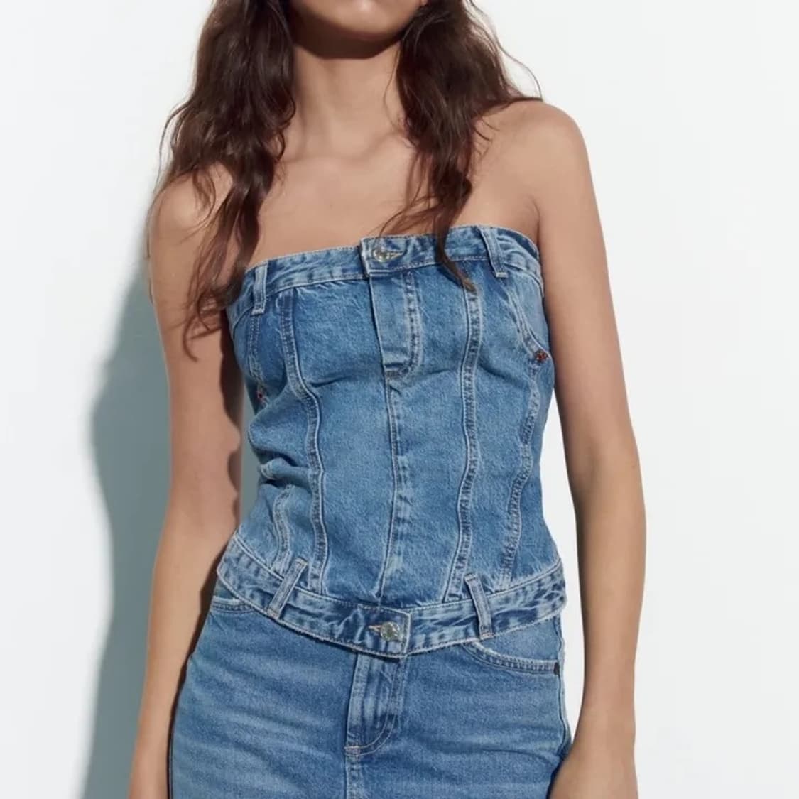 자라 데님 코르셋 탑 xs (새상품) 상품이미지1