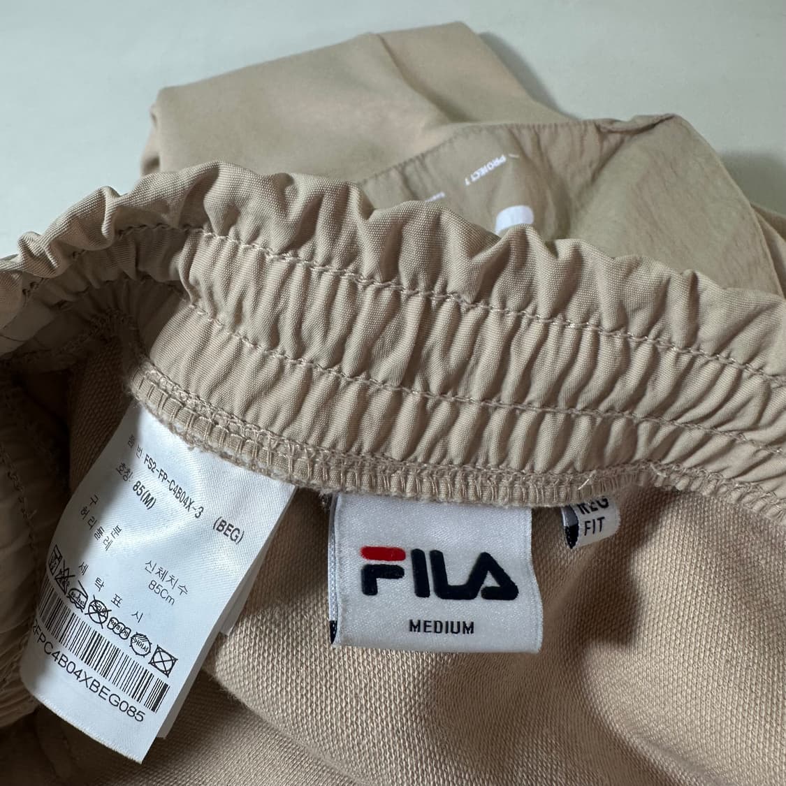 M 휠라 FILA 파스텔살구 카고 코튼 밴딩 조거팬츠 상품이미지3