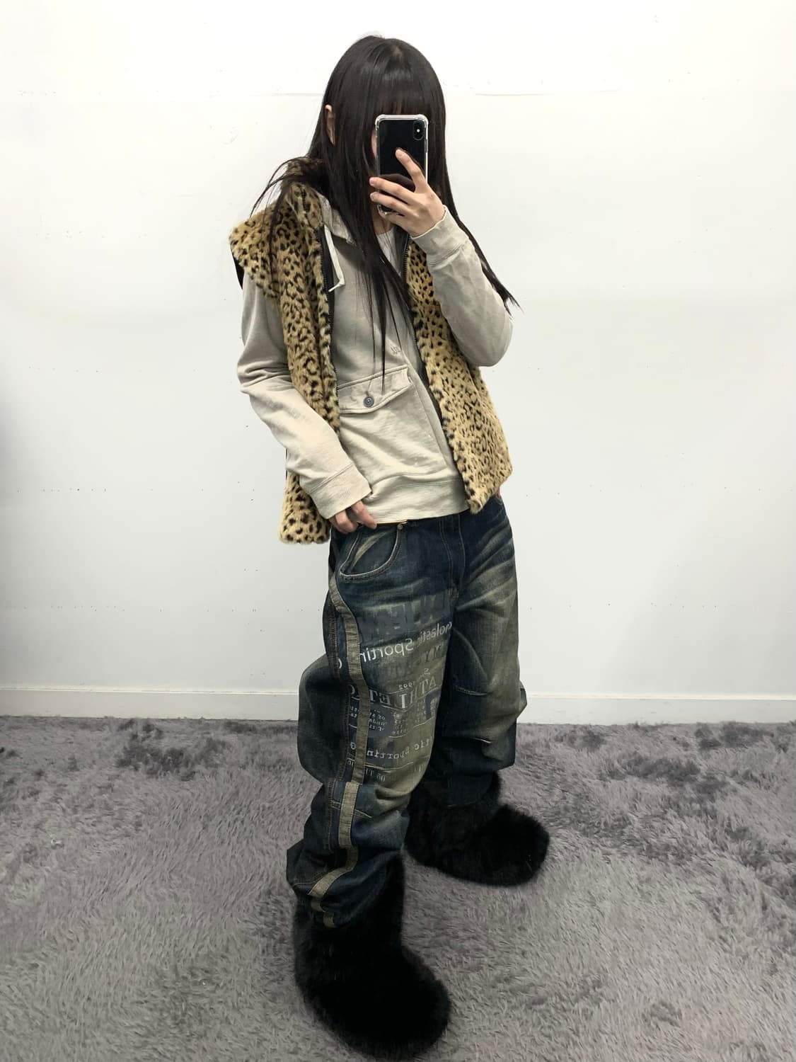 Fubu 레터링 오버핏 데님  상품이미지1