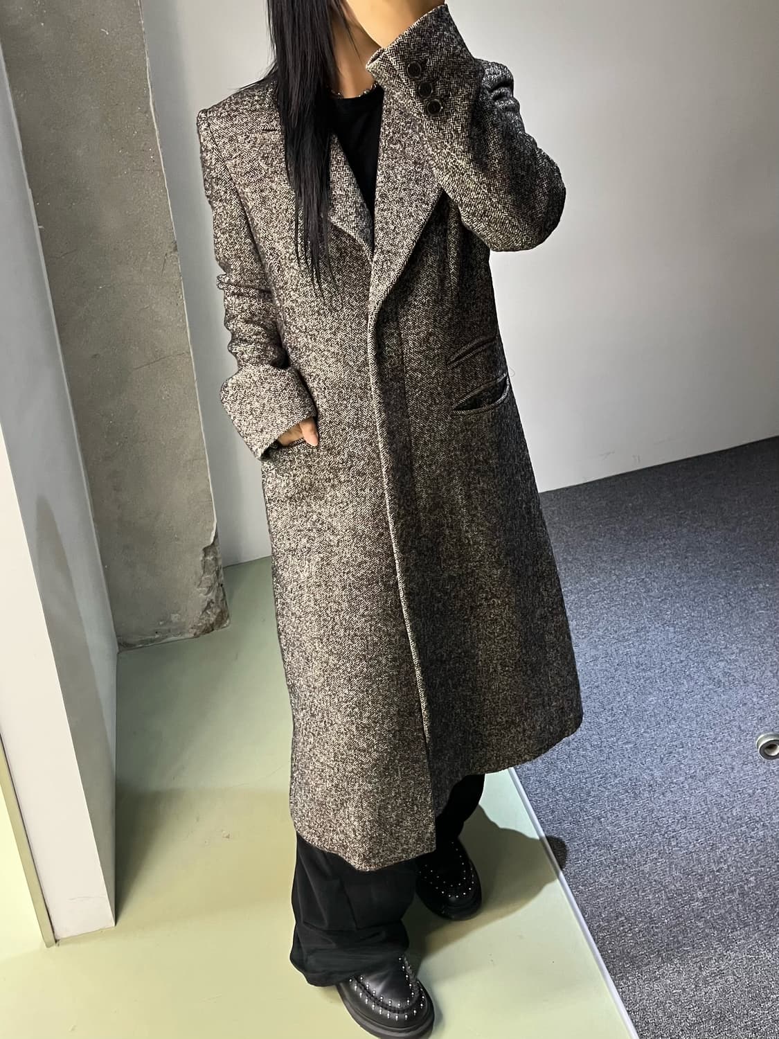 막스마라 헤링본 트윌 울 코트 상품이미지1