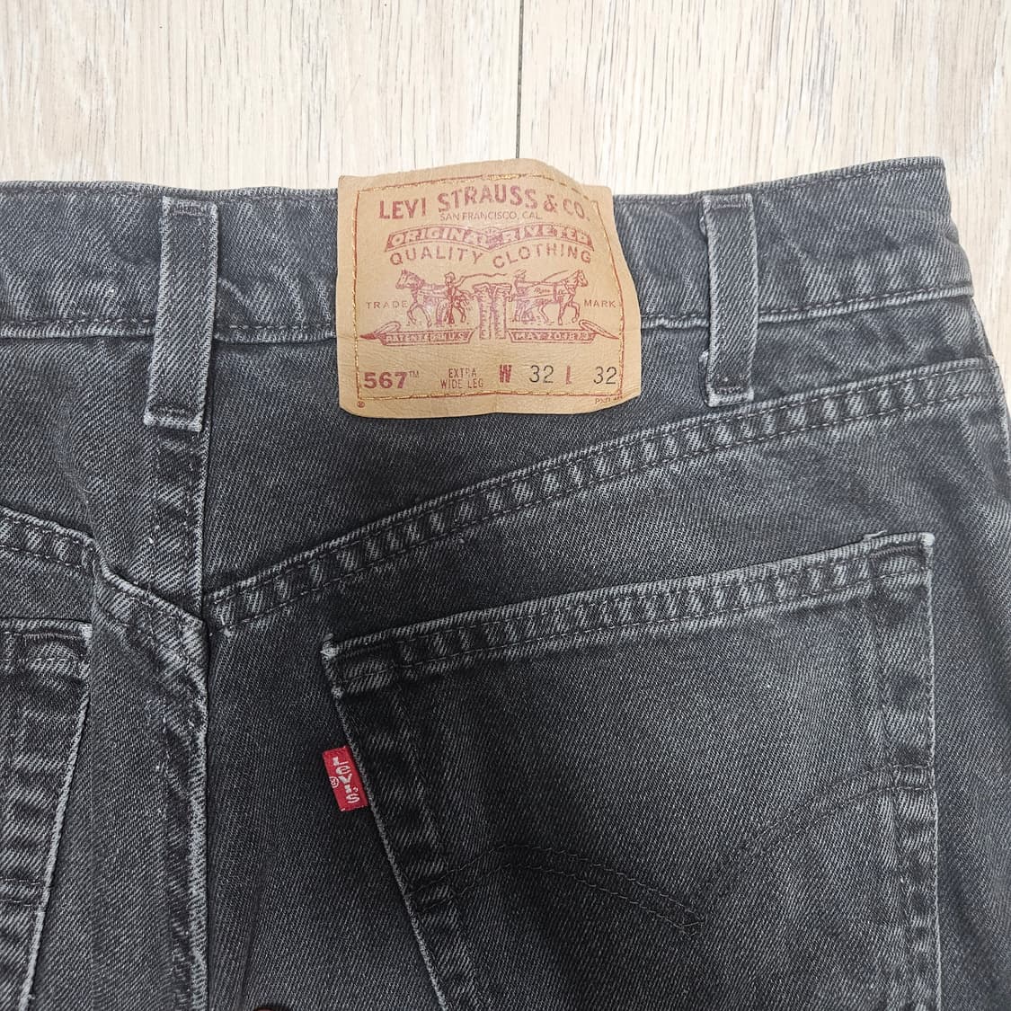 90s 리바이스 567 흑청 레드탭 상품이미지5