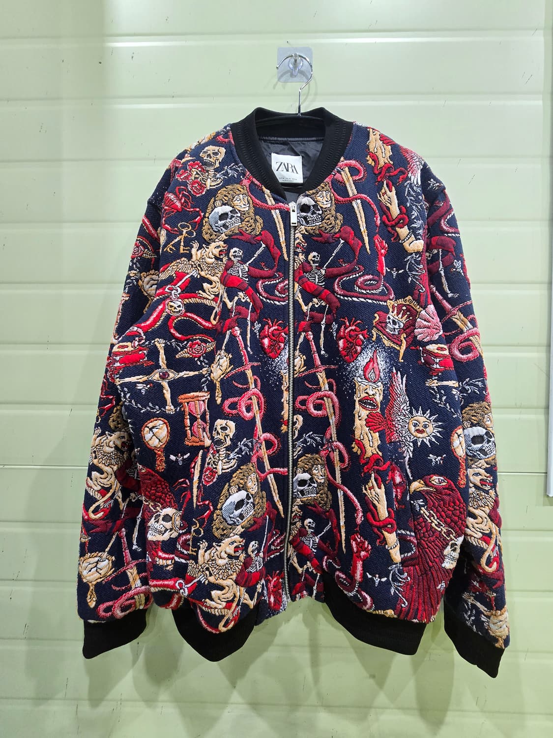 자라 패턴 자수 봄버 자켓 XL 상품이미지1