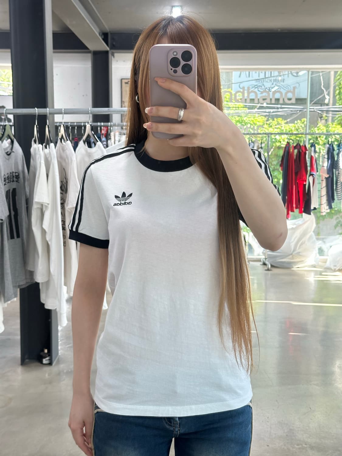 아디다스 파이어버드 삼선 링거반팔티 상품이미지1