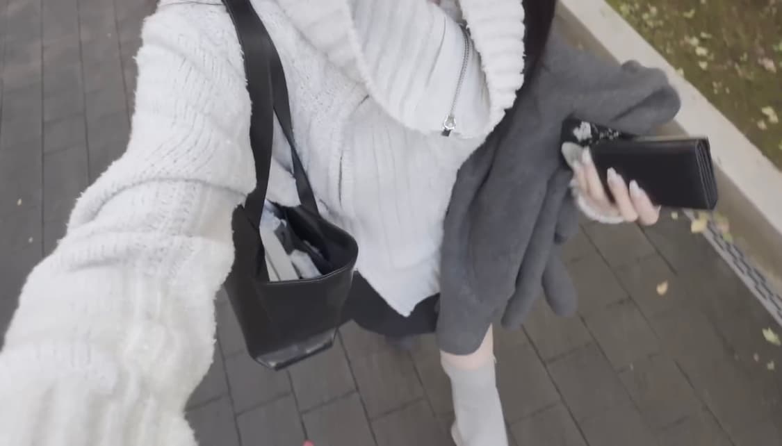 트리밍버드 투웨이 언발란스 오프숄더 니트 집업 (그레이) 상품이미지4