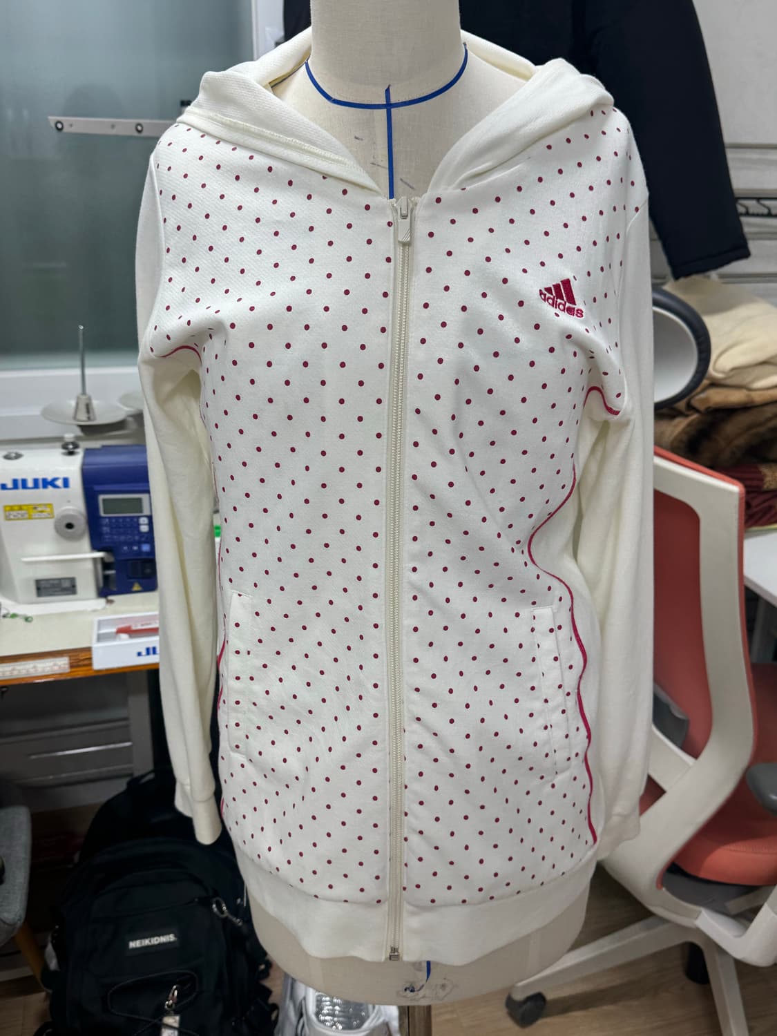 빈티지 아디다스 땡땡이 후드집업 상품이미지1