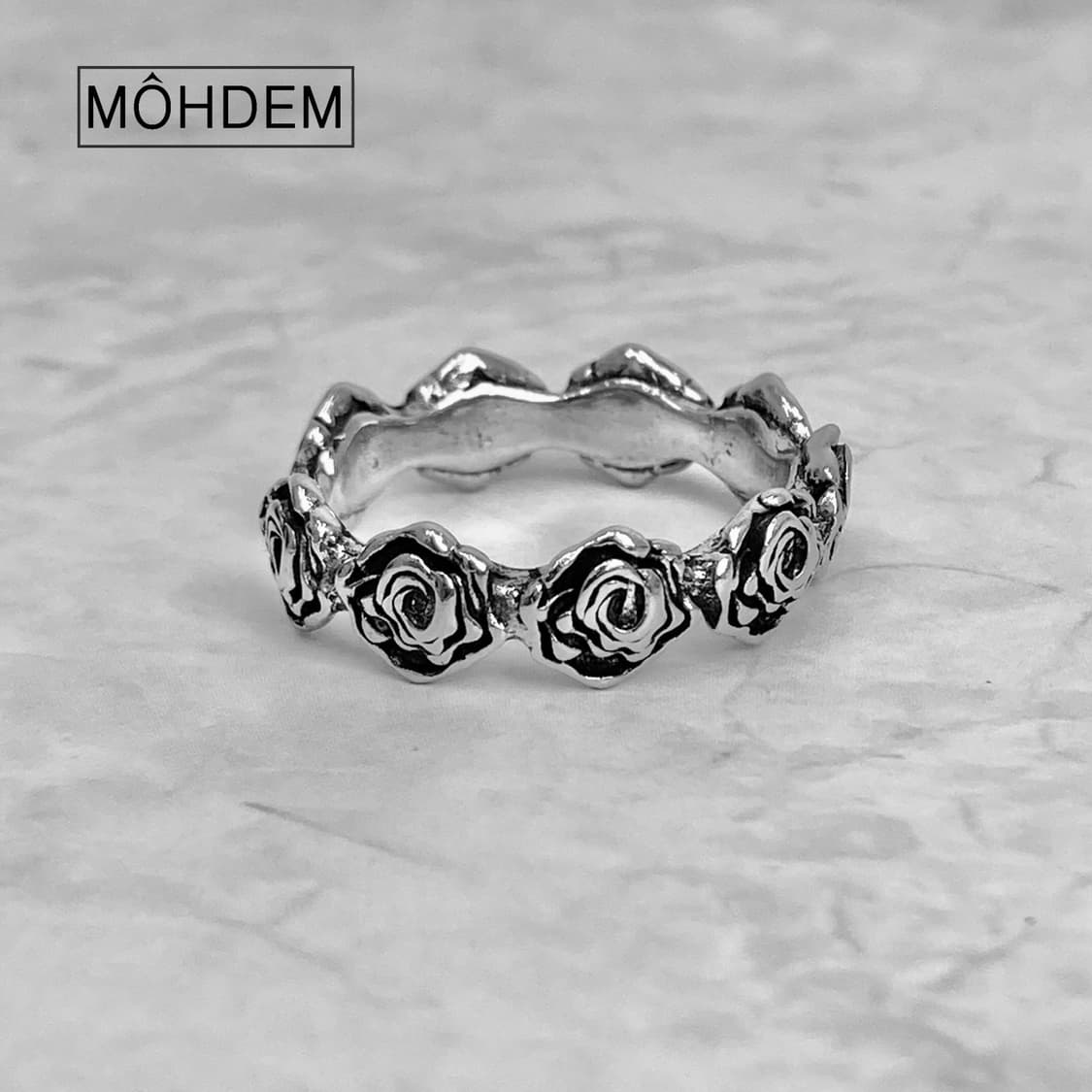 [Unisex]엔틱 로즈링 실버 오픈링 반지 상품이미지4