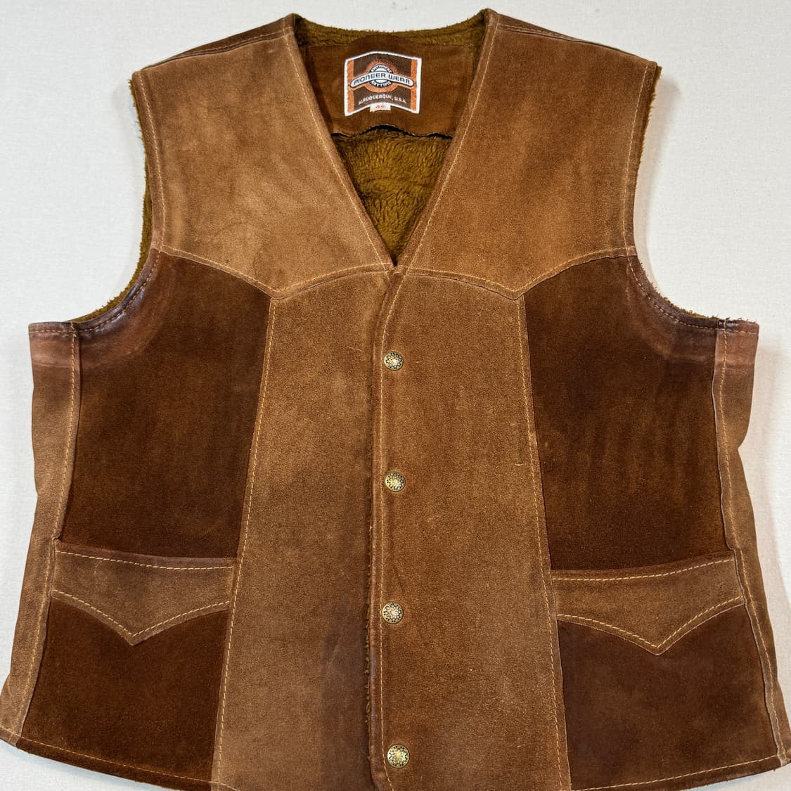 M) PIONEER WEAR USA 스웨이드 웨스턴 베스트 브라운 상품이미지2