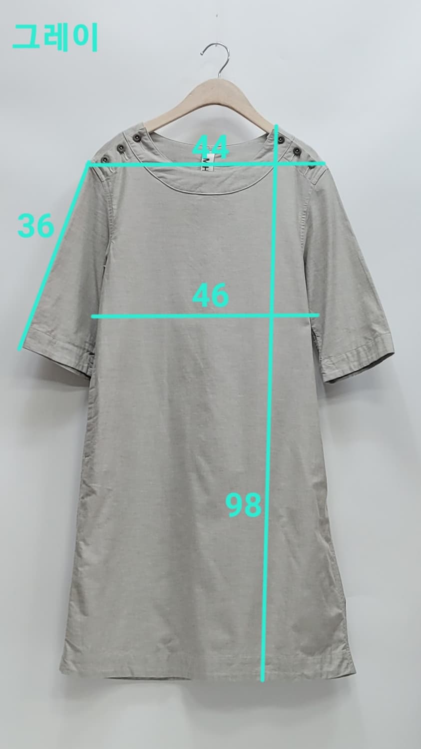 MHL 마가렛호웰 숄드 버튼 코튼 원피스 / 여 1 (44~55) 그레이 상품이미지9