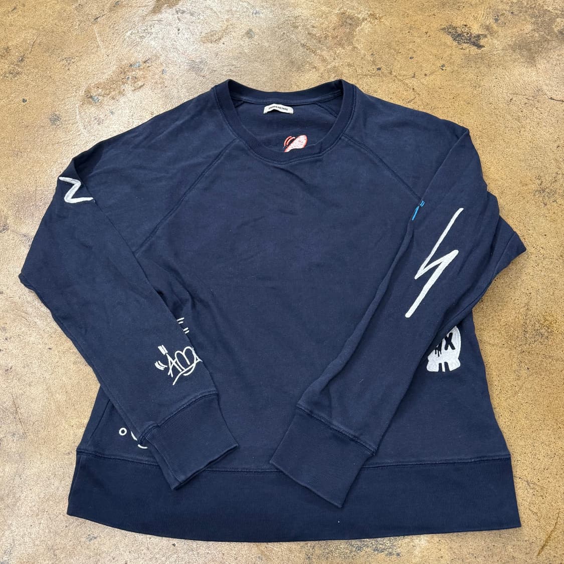 [정품/M] 자딕앤볼테르 네이비 맨투맨 프린팅 b17 상품이미지2