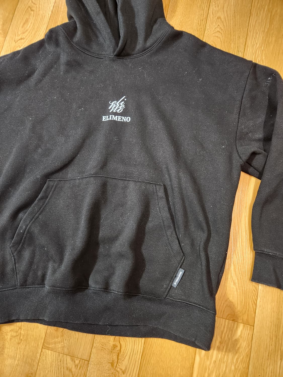 엘리메노 데이지 기모 블랙 후드티 F 상품이미지4